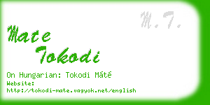 mate tokodi business card