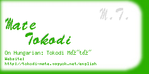 mate tokodi business card